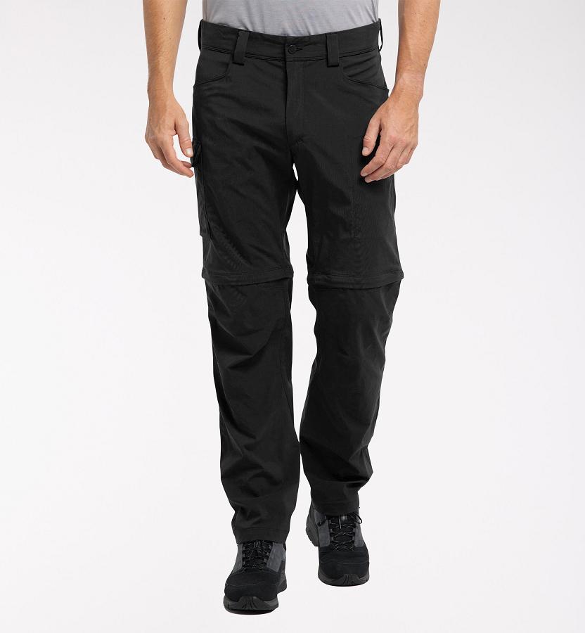 Haglöfs Lite Zip Off Hiking Pants Black For Mens CMGBR0567 Australia